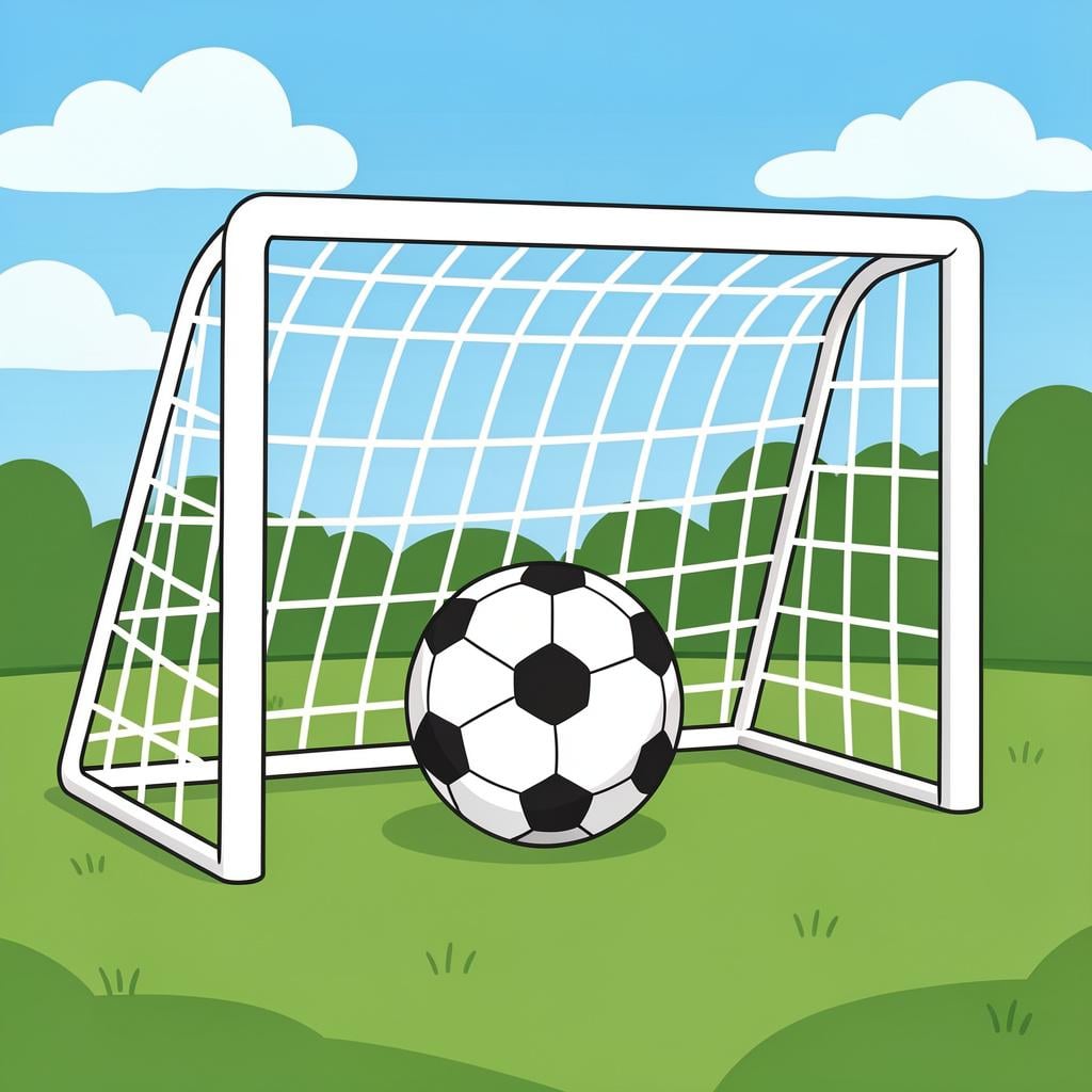 A soccer ball sitting deep inside the back of a net.