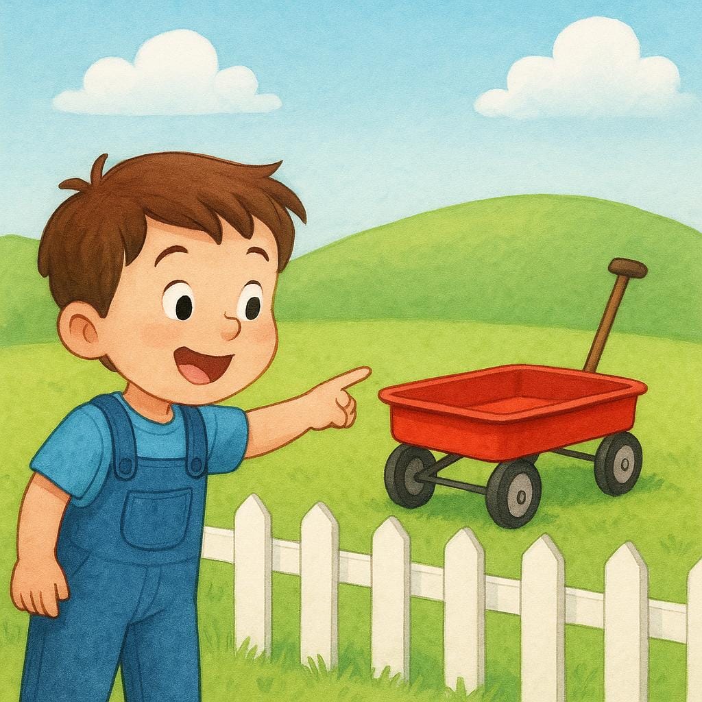 Een klein kind met grote, gretige ogen dat voor een kleurrijk, ingepakt cadeau staat en het duidelijk begeert.