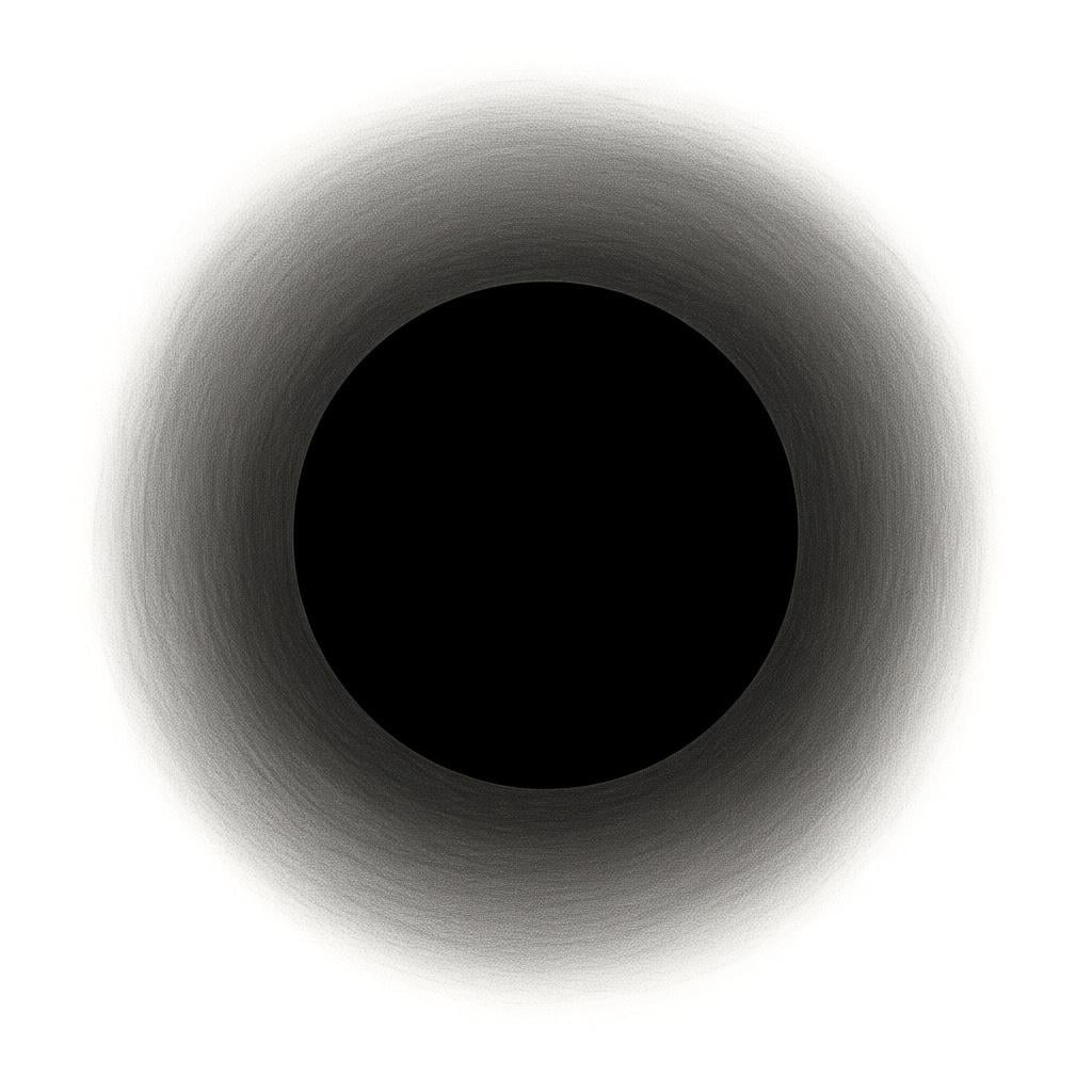 A single, perfectly circular black dot centered on a bright white background, representing punctuation.