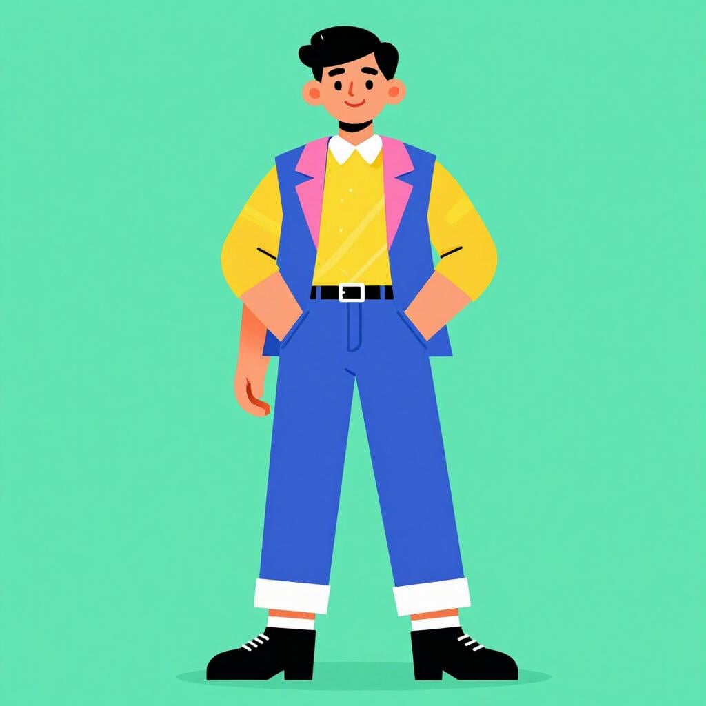 Eine stilvolle Person, die elegante, gut sitzende Kleidung trägt und selbstbewusst lächelt.