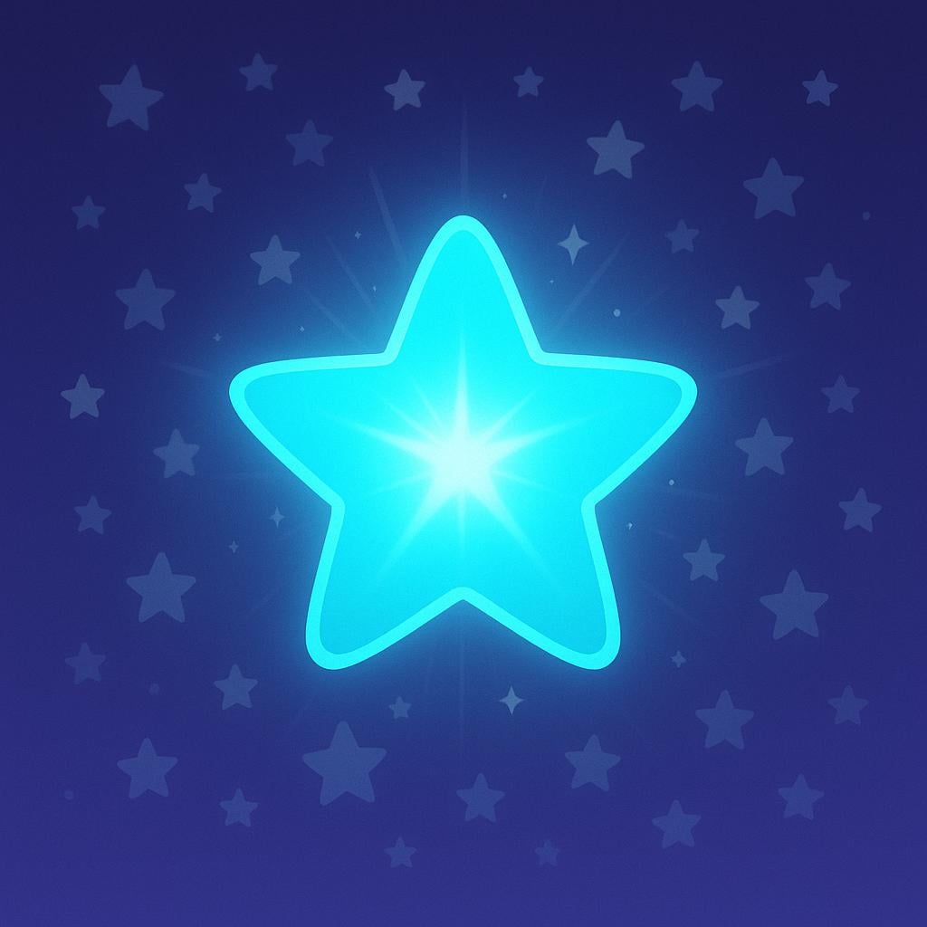 An illustration showing one large, brightly colored star dominating the frame, symbolizing something principal or most important, surrounded by many smaller stars.