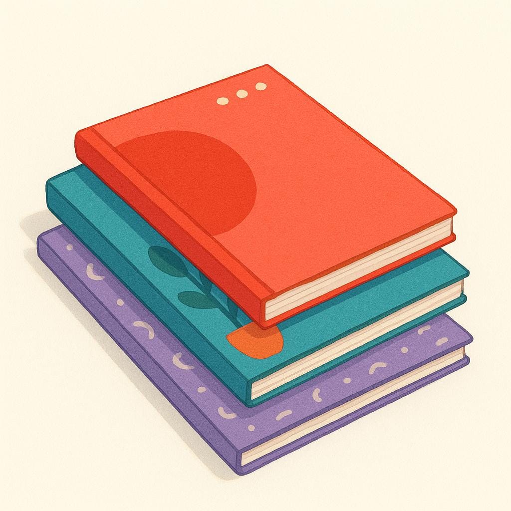 A stack of colorful, glossy magazines resting on a table.