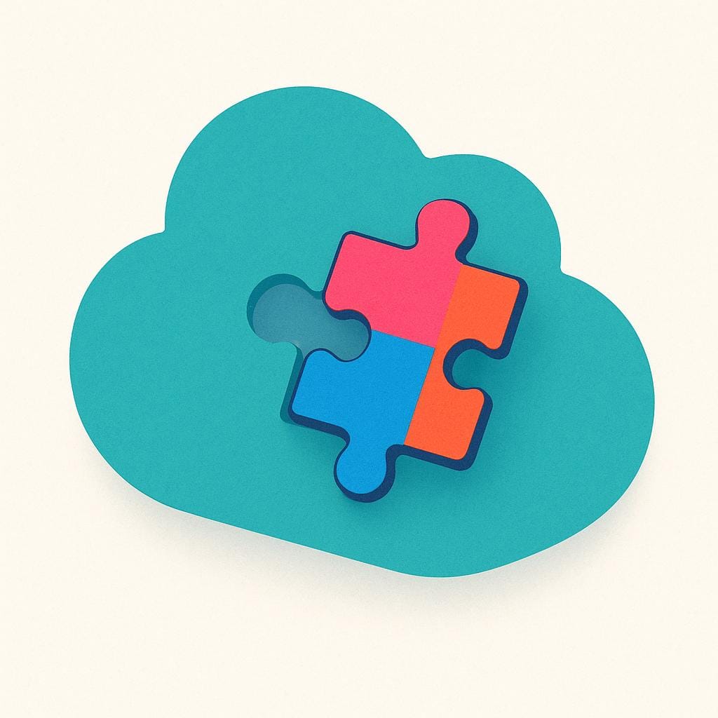 Ein leuchtend buntes, einfaches Puzzleteil, das perfekt in seinen endgültigen Platz in einer größeren, festen Form fällt und Gewissheit und Zusicherung symbolisiert.