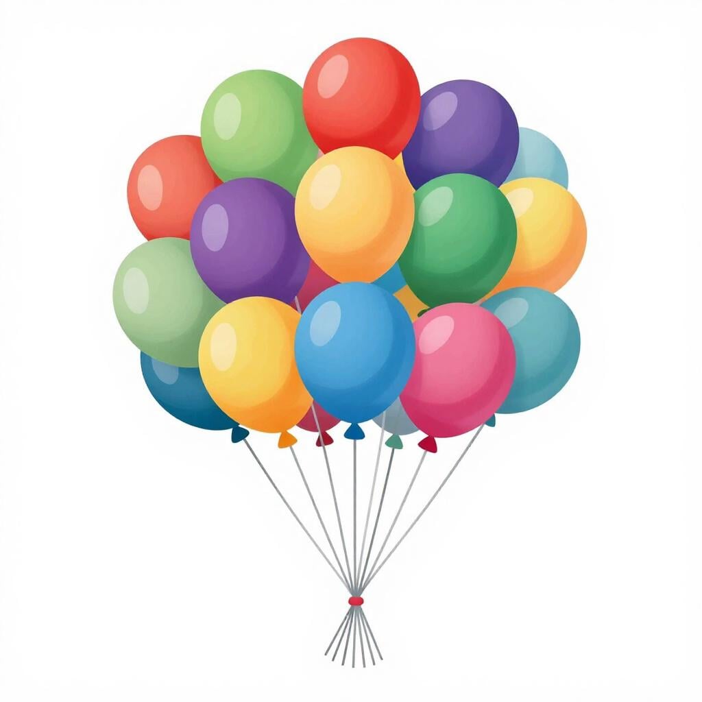 A single bunch of balloons with many different colors.