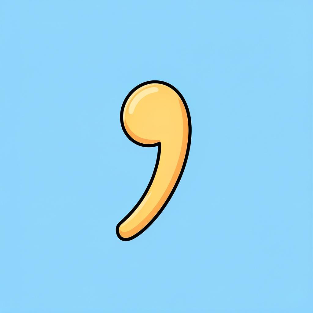 A single oversized punctuation mark on a clean background.