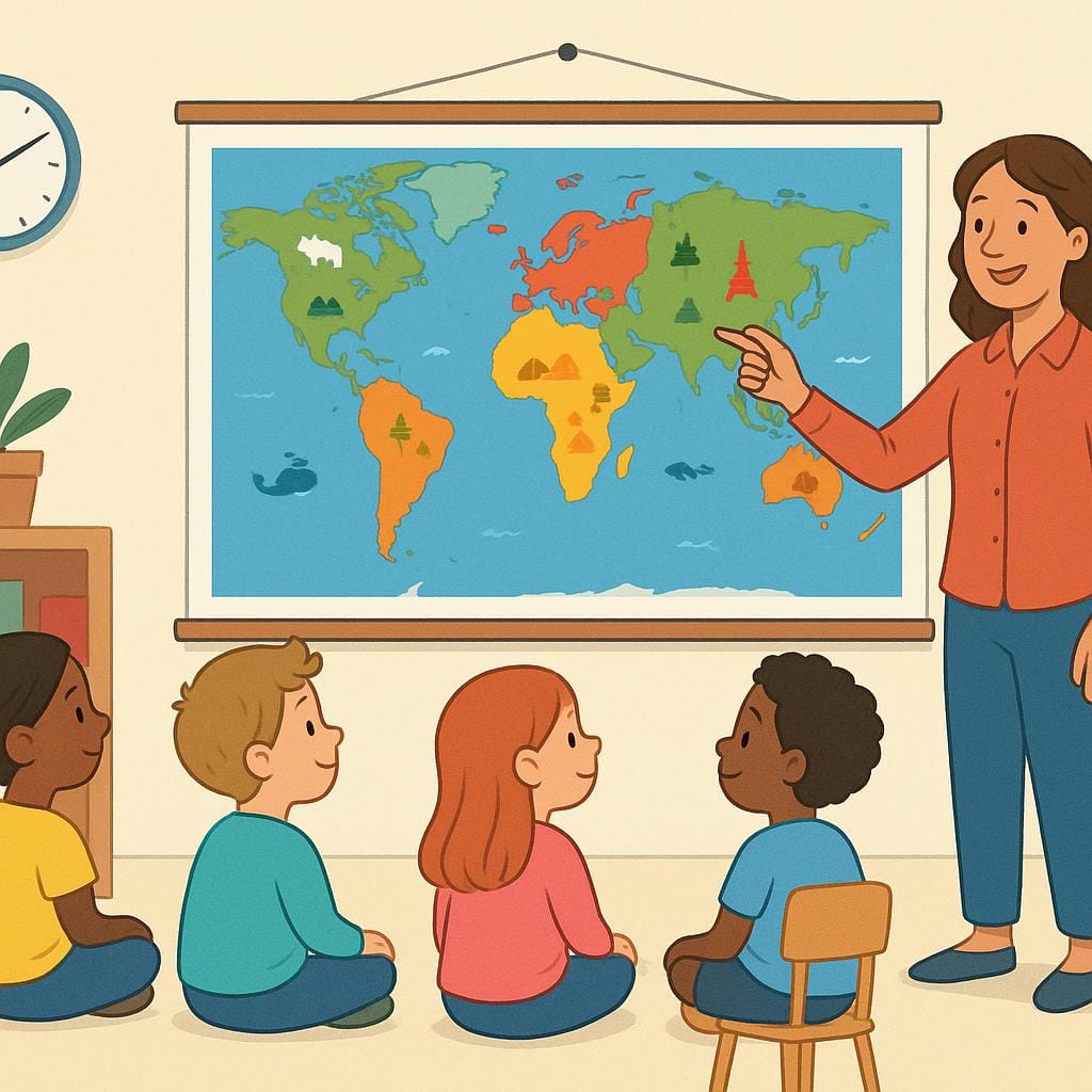 A person giving a lecture while pointing at a chalkboard, symbolizing teaching a class.