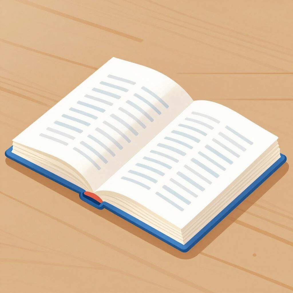 A thick, open book filled with many columns of small printed entries and a colorful cover.