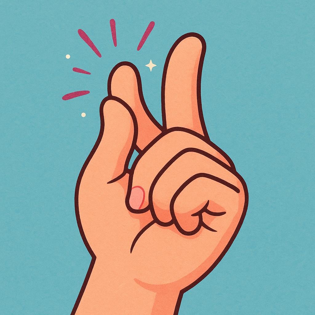 A close-up illustration of a hand snapping its fingers, representing a brief instant.