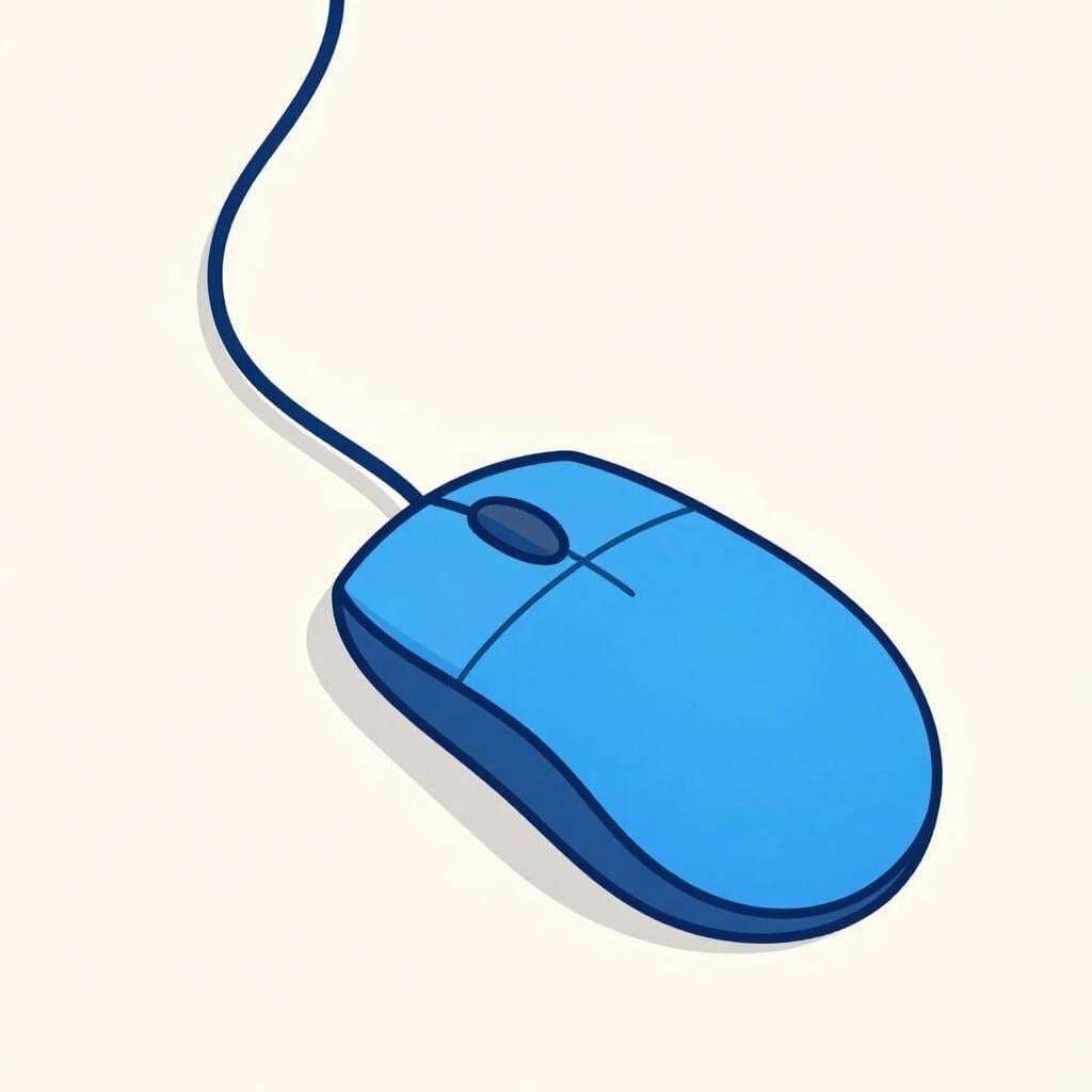 A glowing computer mouse with a cord shaped like a lightning bolt.