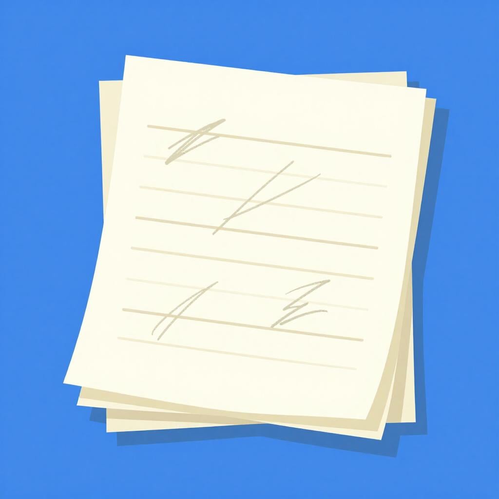 A stack of papers with hand-drawn sketches and messy lines, representing an early version of a project.