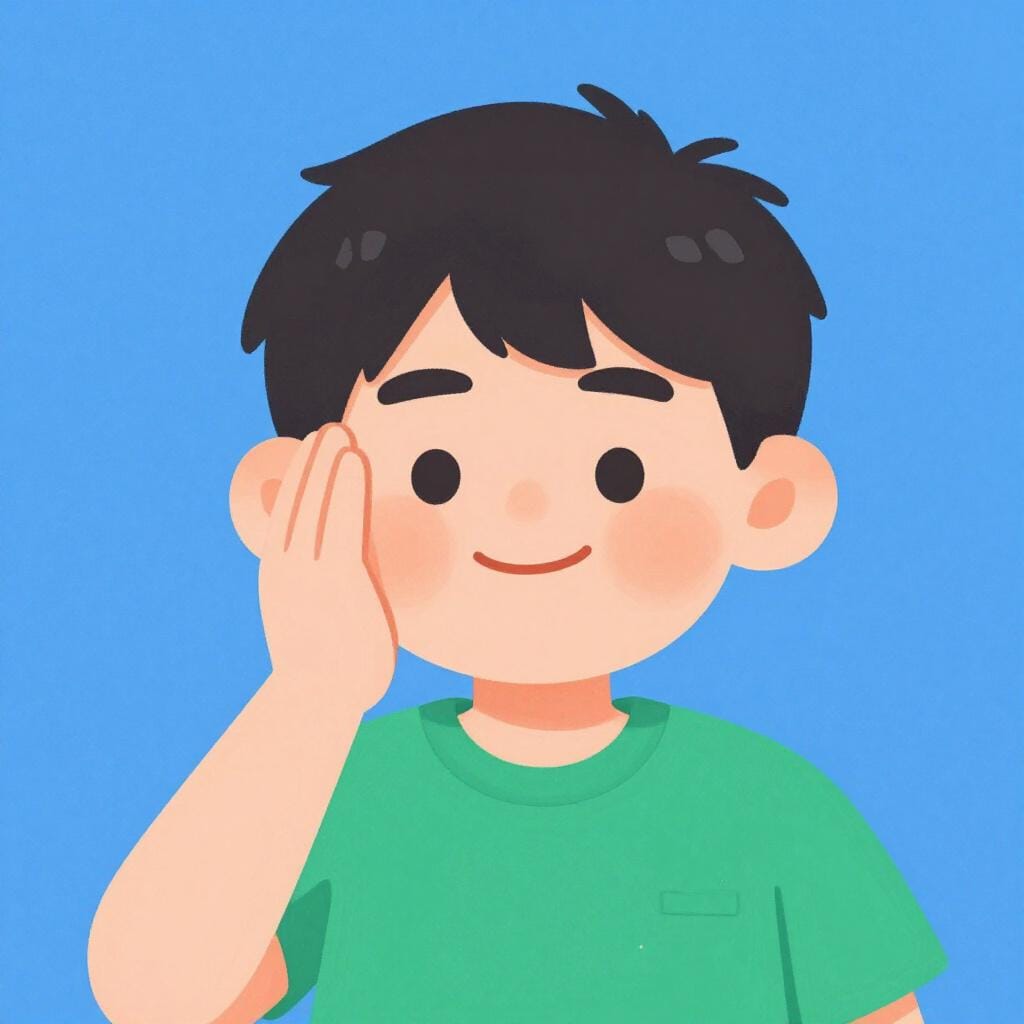 Une personne avec une expression joyeuse hochant la tête en signe d'accord.