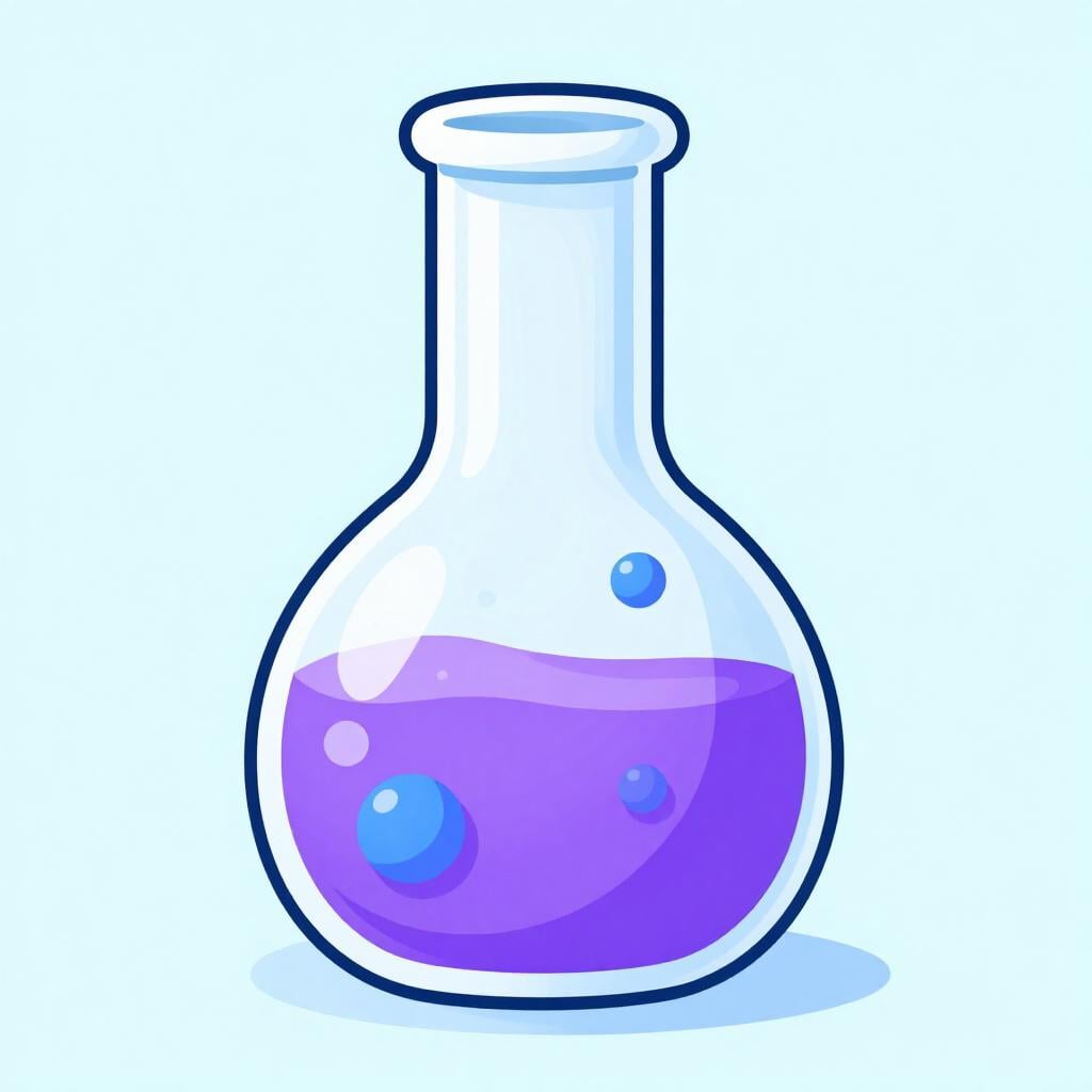 A glass bottle containing a mixture of colorful liquids and bubbles.