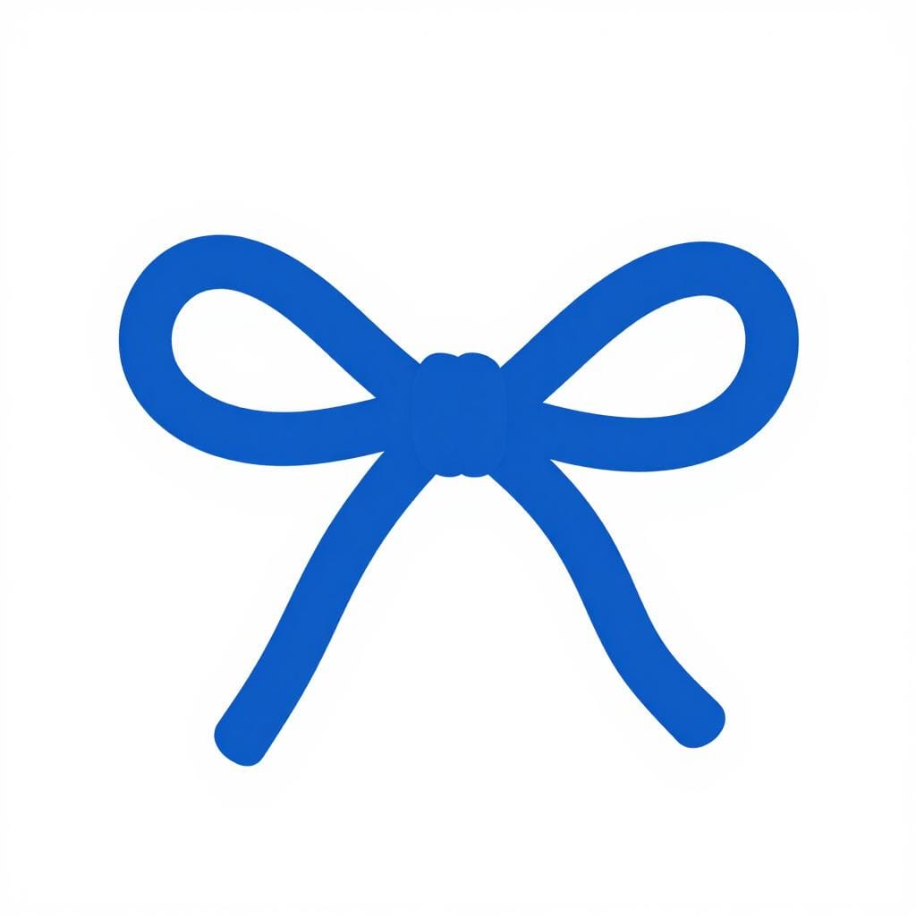 A single colorful shoelace tied in a neat bow on a white background.