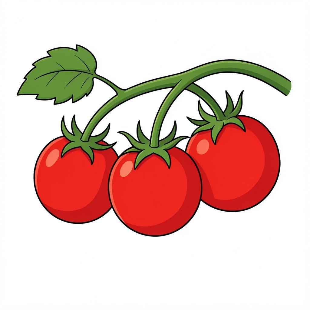 A row of red ripe tomatoes on a vine, representing specific points in time or items in a sequence.