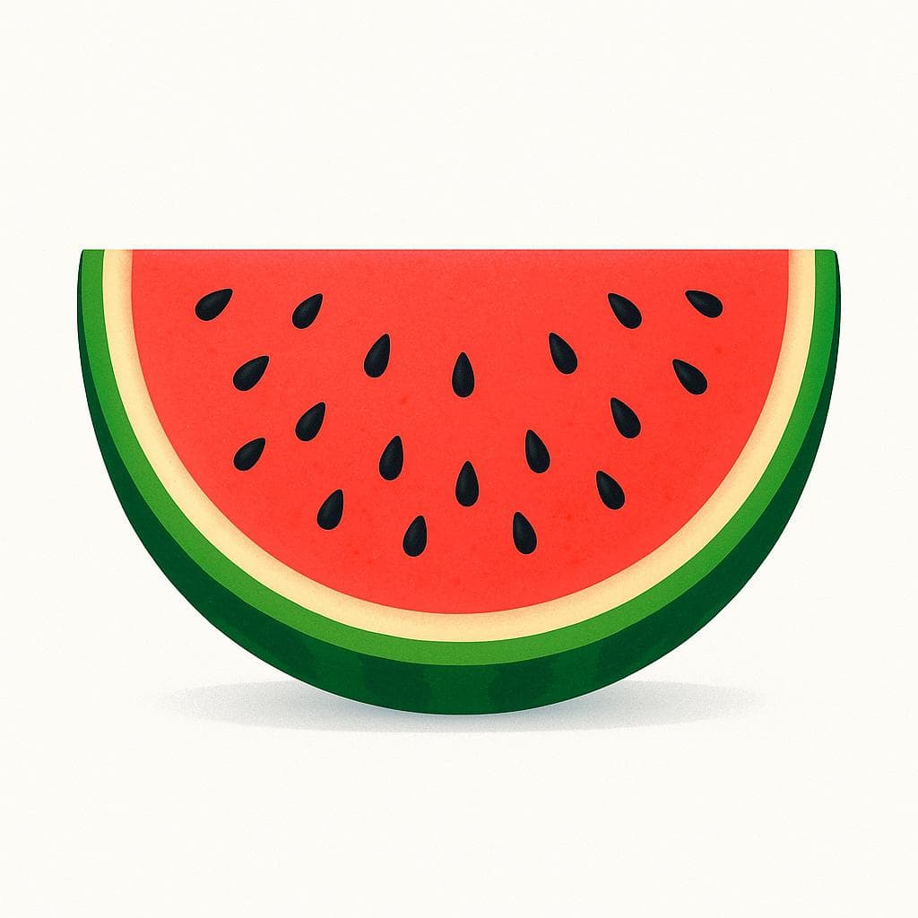 Une pastèque rouge vif coupée exactement en deux, ne montrant qu'un seul morceau du fruit sur une surface propre.