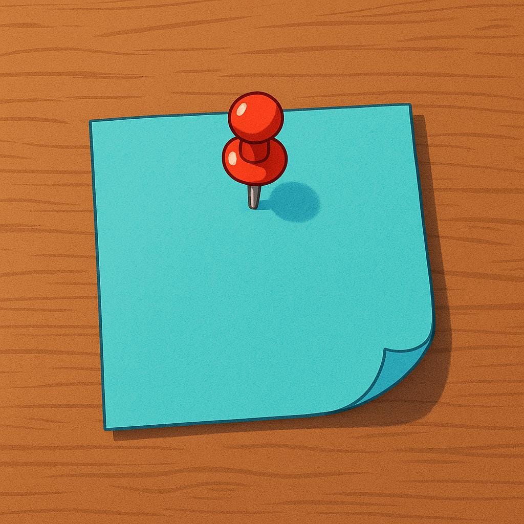 A bright red thumbtack is pressed into a simple sheet of paper, marking a specific point or day.