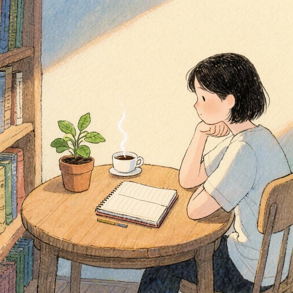 Person thoughtfully considering a grammar concept