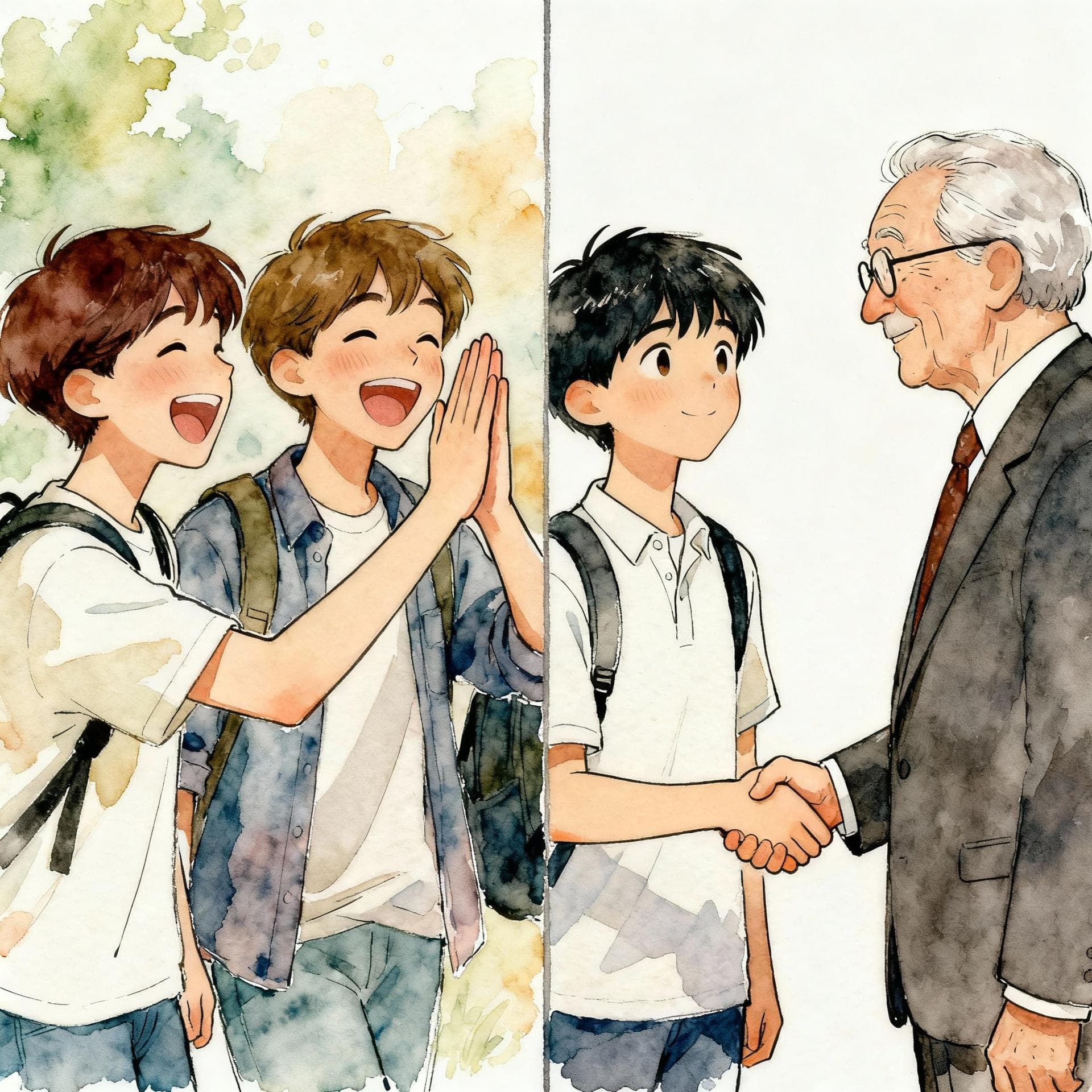 A visual representation of a relaxed conversation versus a formal interaction