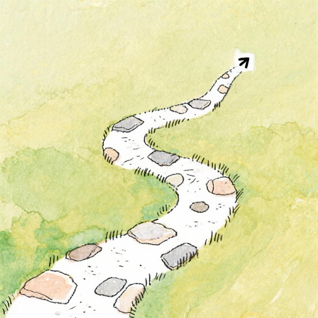 A winding, logical path leading to a clear destination