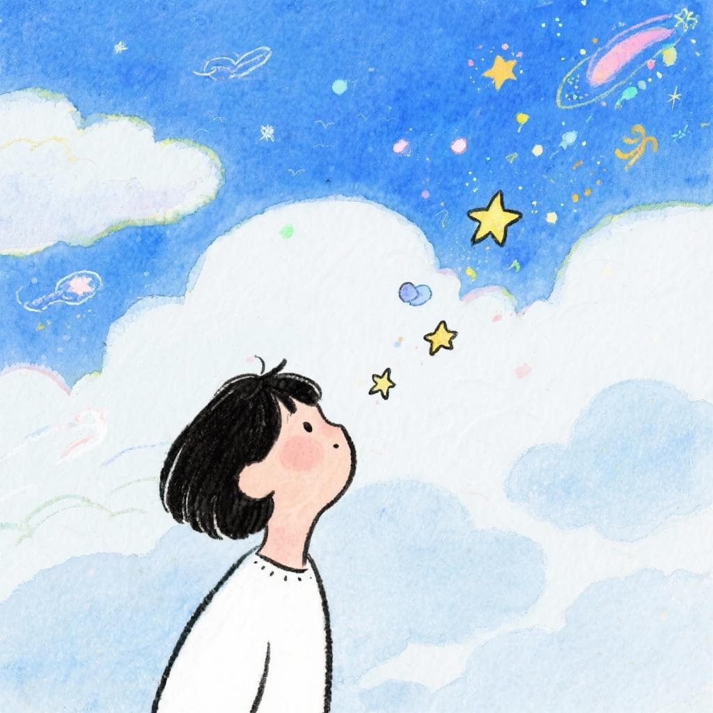 Person daydreaming about hypothetical situations