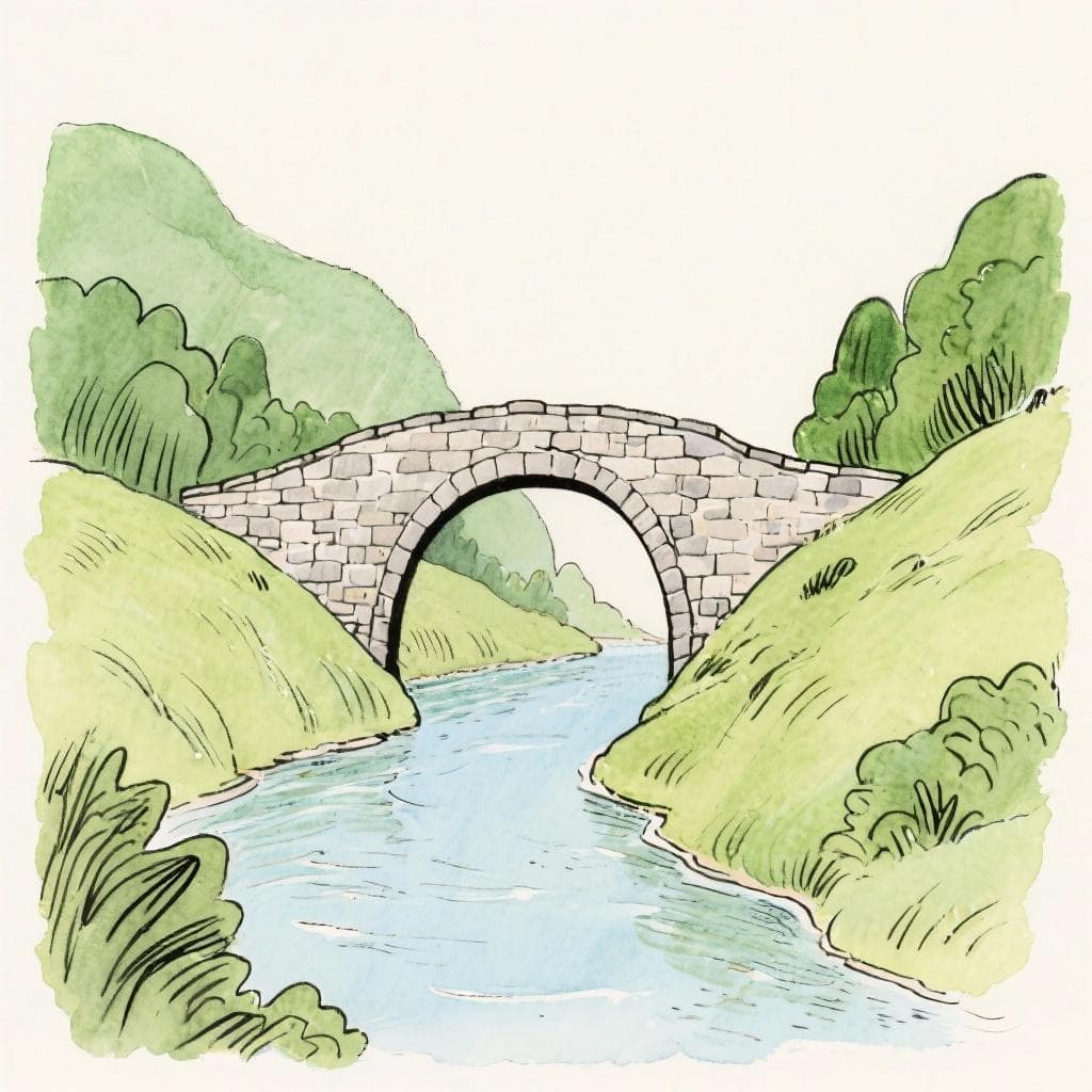 A bridge connecting two separate landmasses