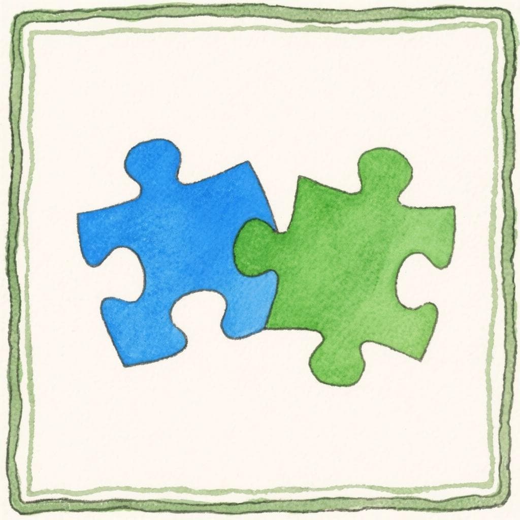 Two puzzle pieces fitting together perfectly