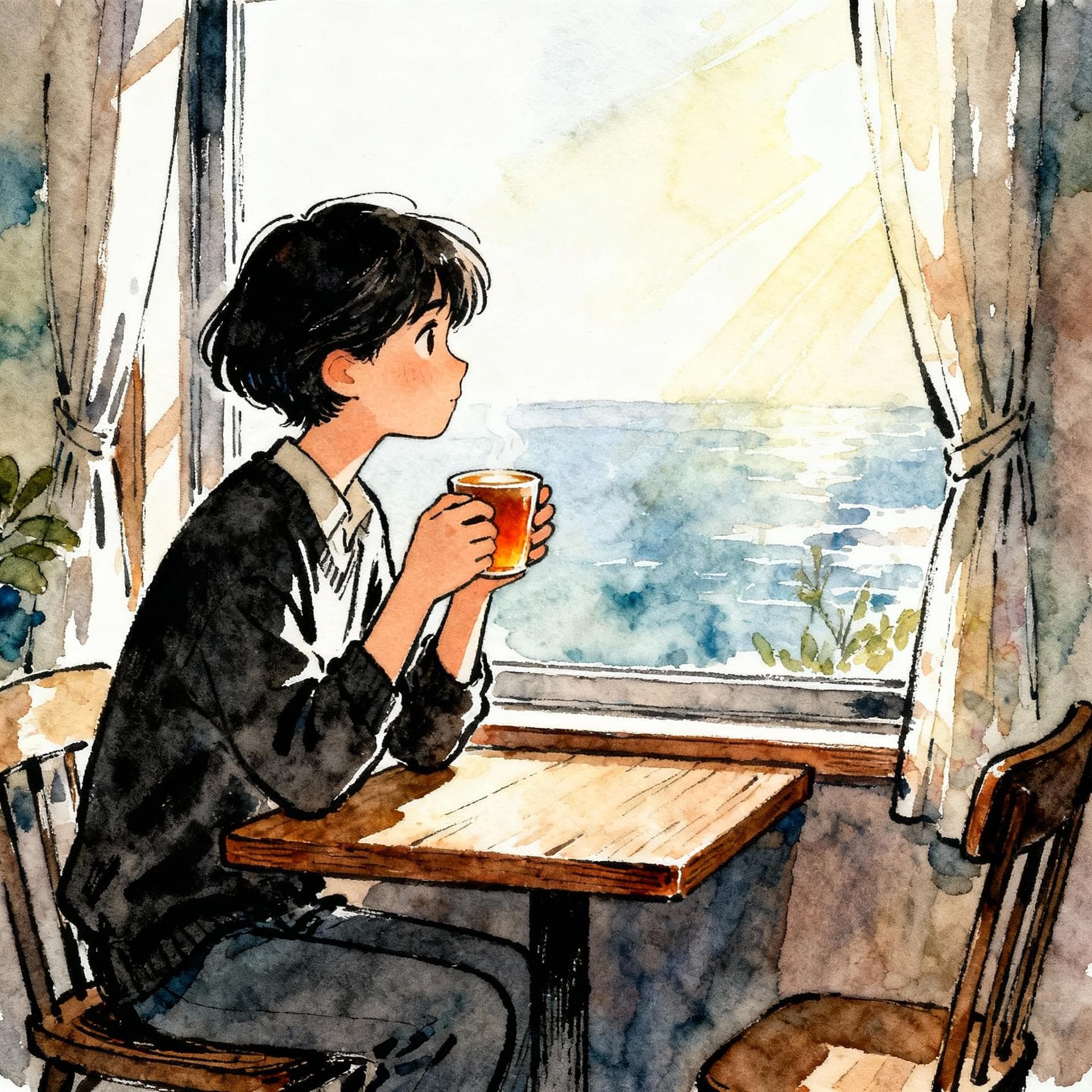 Person looking out a window, reflecting on time