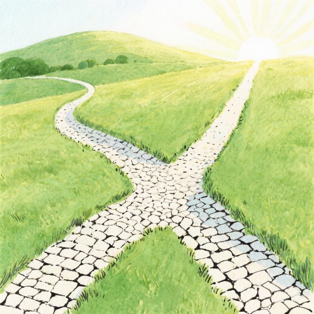 Two paths diverging in a landscape