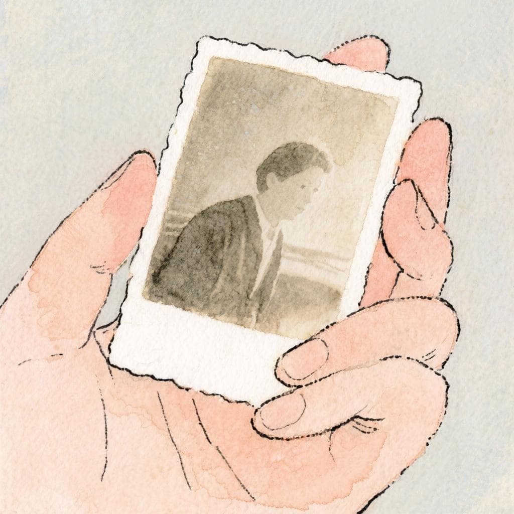 A hand holding an old photograph, symbolizing reflection on the past
