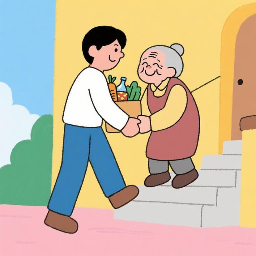 Illustration of Spanish idiom Ser buena gente