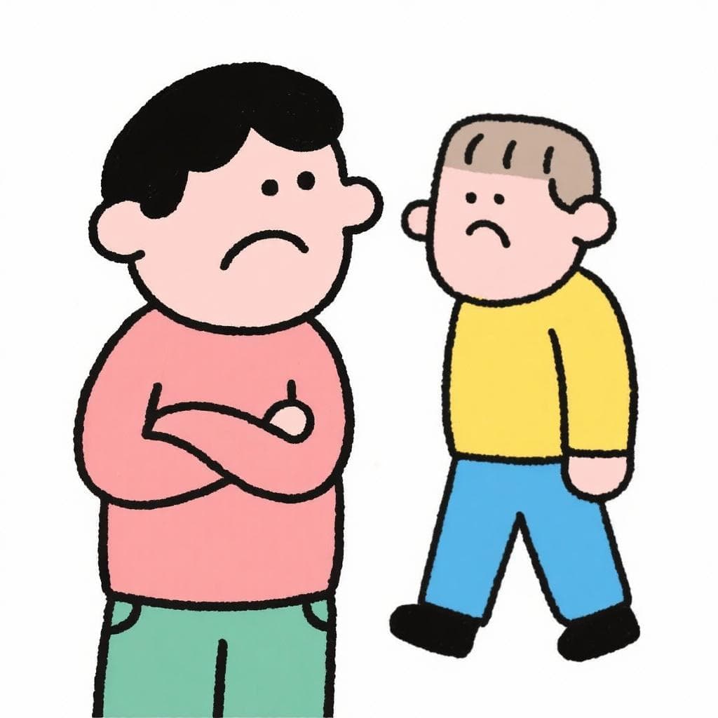 The figurative meaning, showing one person dismissing another who then walks away.