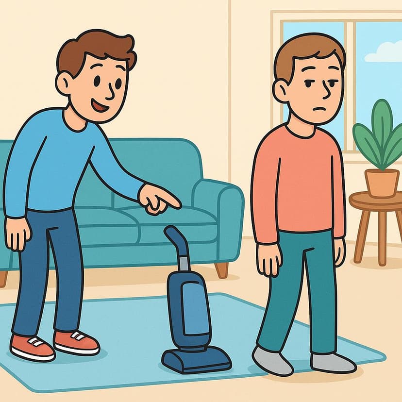 Illustration of Spanish idiom Hacerse el sota