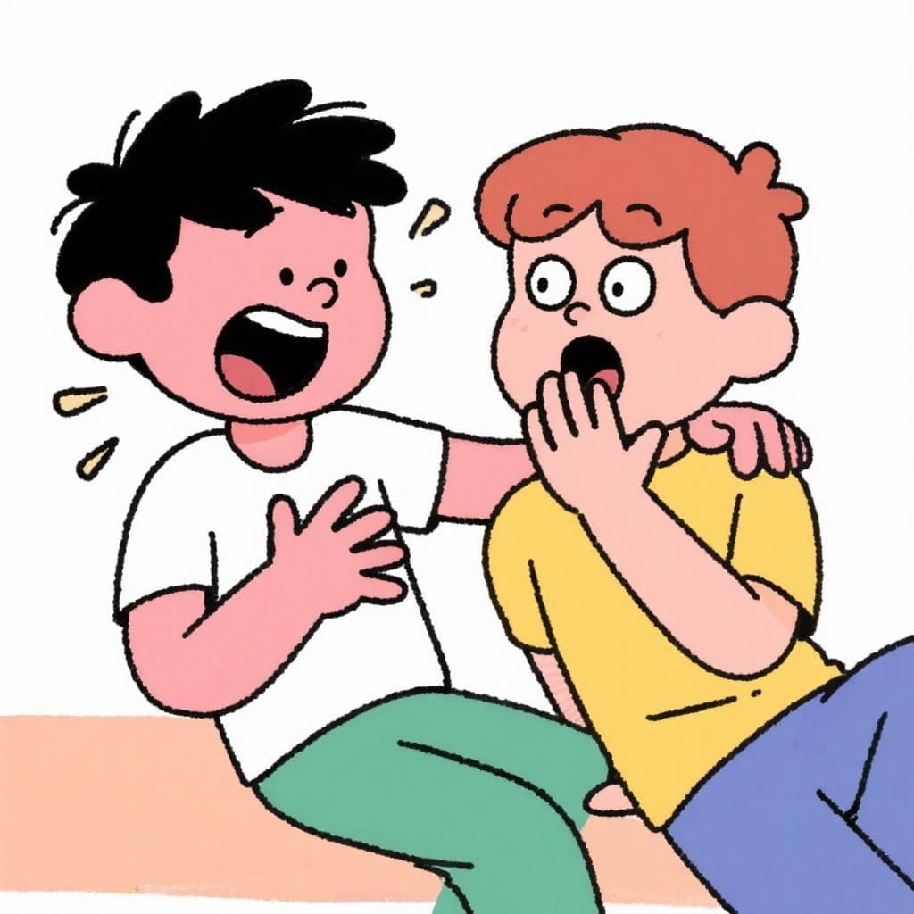 The actual meaning of 'pasarse tres pueblos', showing one person reacting with shock to another's outrageous statement.