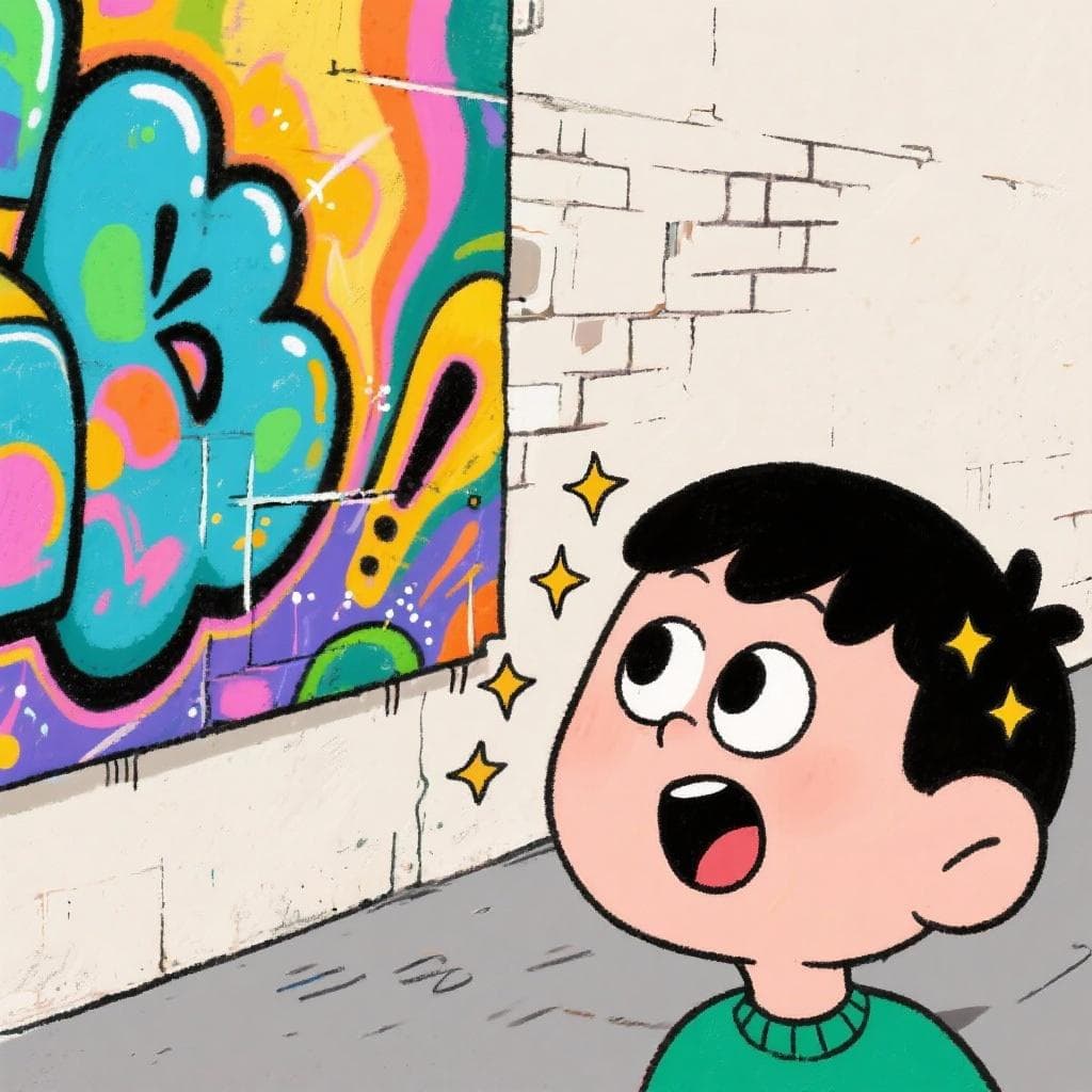 The actual meaning of 'flipar en colores', showing a person looking at something with an expression of pure amazement.