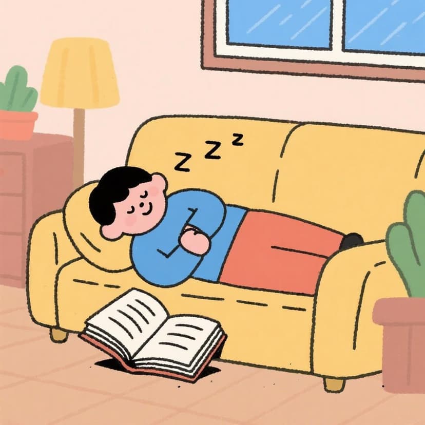 Illustration of Spanish idiom Quedarse frito