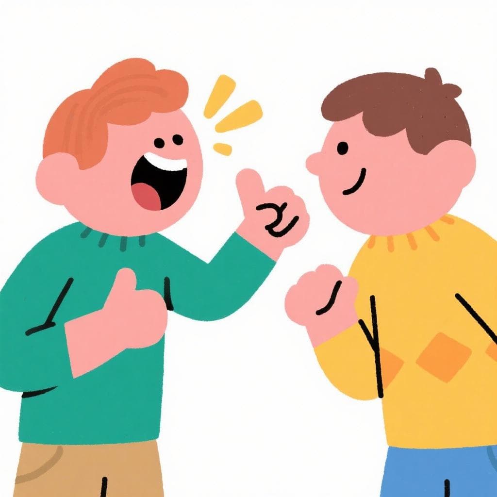 The actual meaning of 'es la neta', showing two friends enthusiastically agreeing that something is awesome.