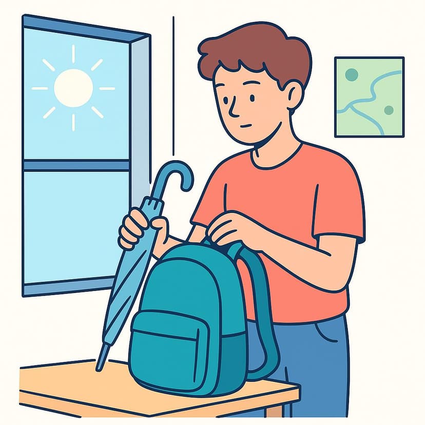 Illustration of Spanish idiom Por las dudas