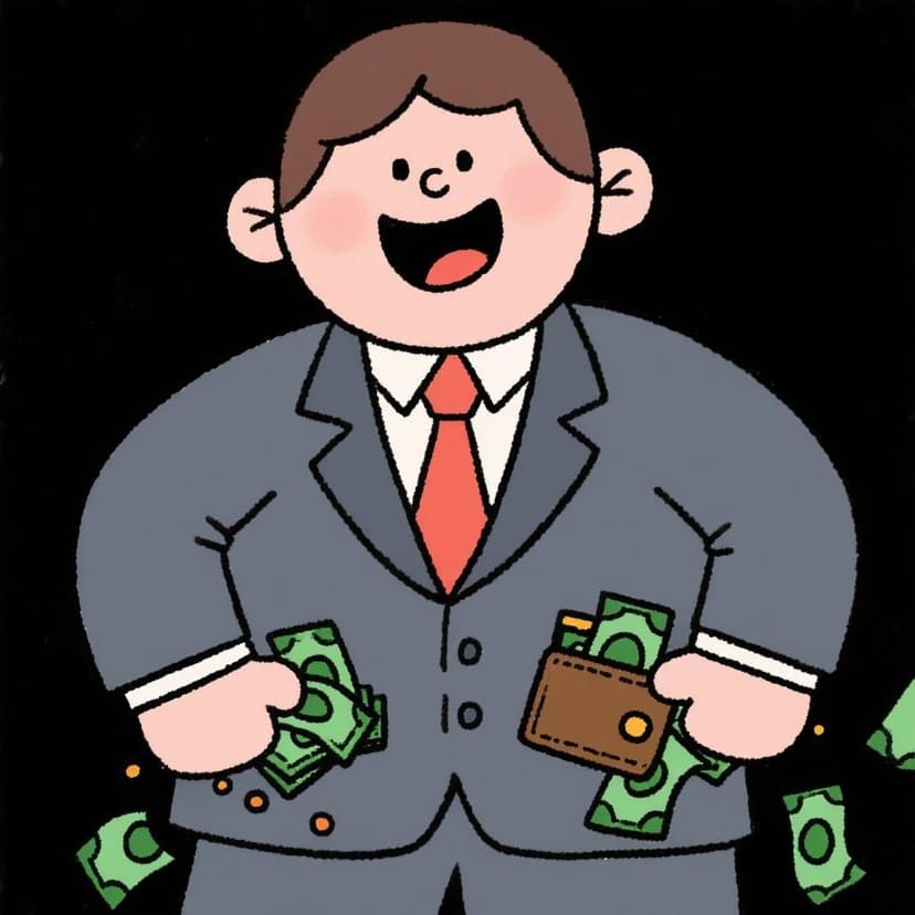 Illustration of Spanish idiom Estar forrado