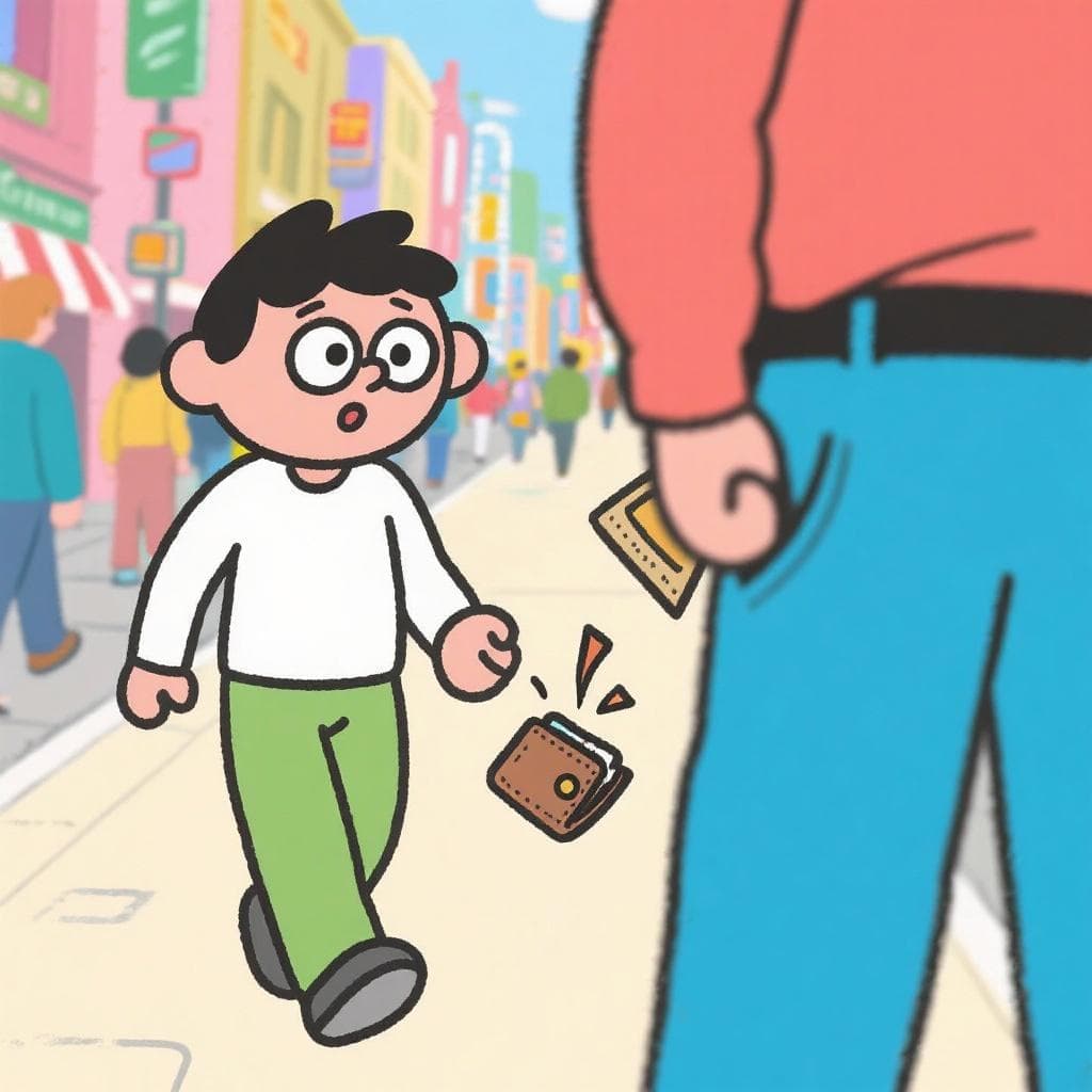 The actual meaning of 'estar al loro', showing an alert person in a crowd noticing something important.