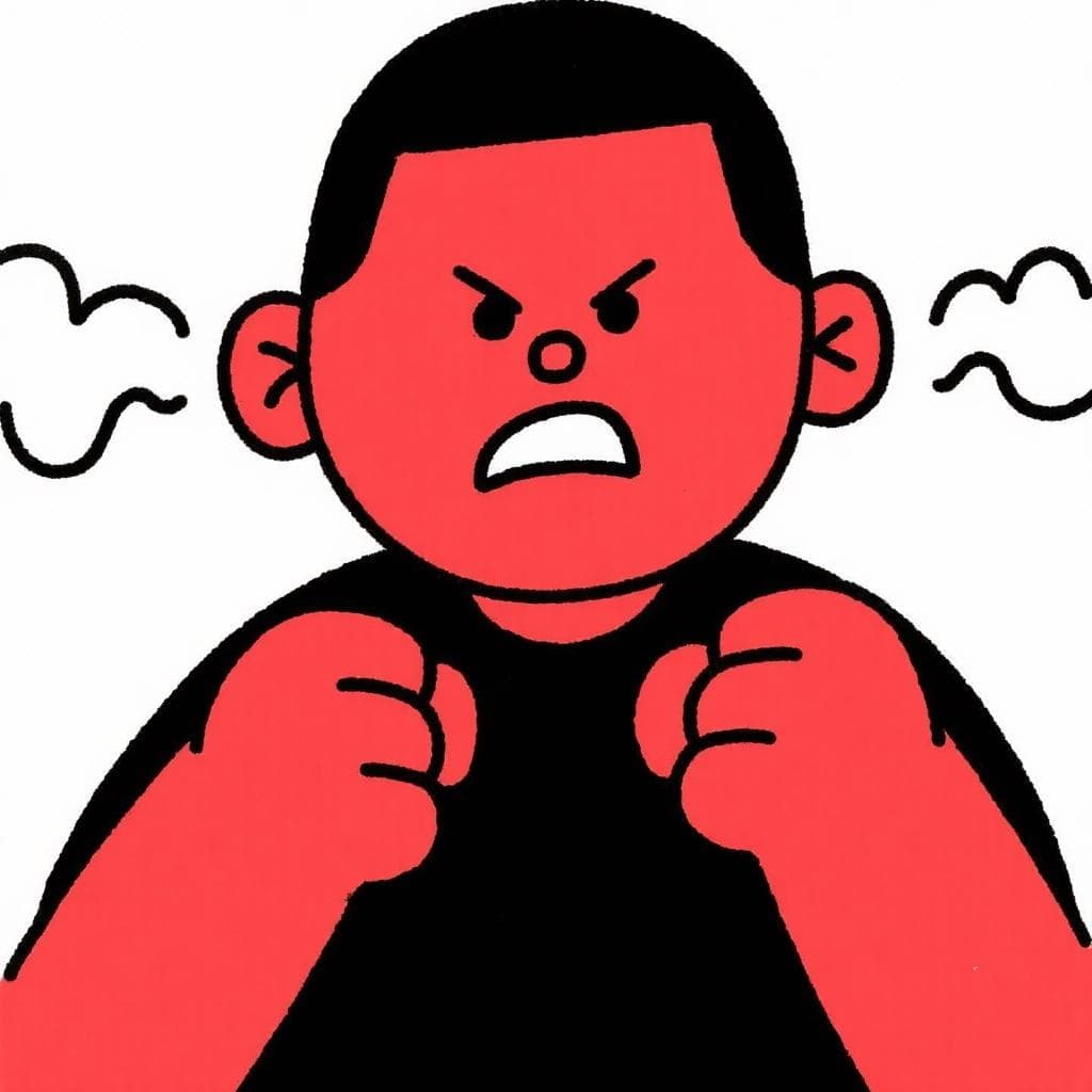 The figurative meaning of 'estar como agua para chocolate', showing a person who is red-faced with anger and has steam coming from their ears.