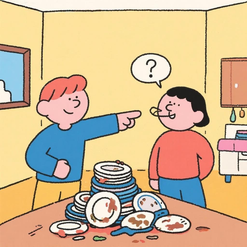 A person pretending not to hear someone asking them to do a chore.