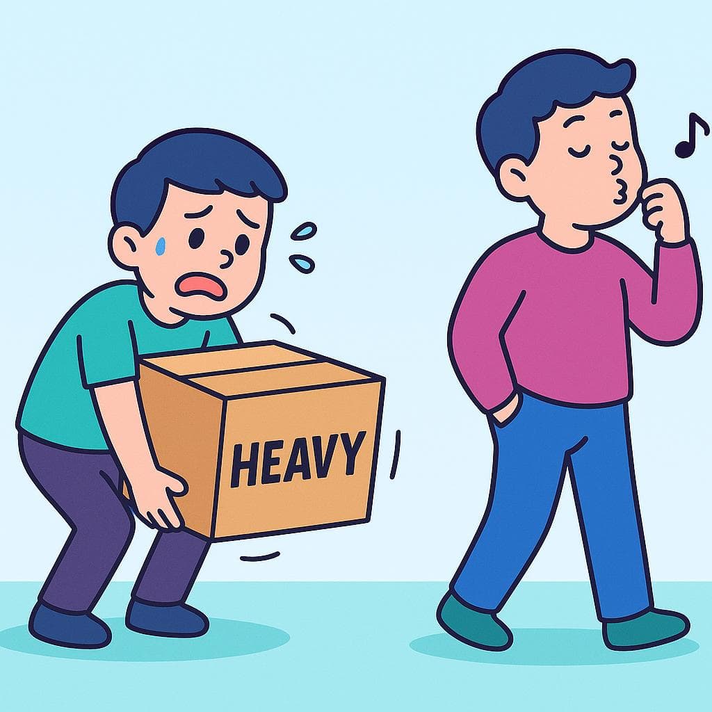 The actual meaning, showing a person pretending not to hear a request for help.