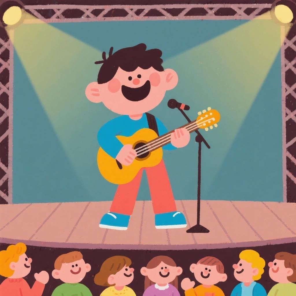 The actual meaning of the idiom, showing a person looking happy and confident while doing an activity they love.