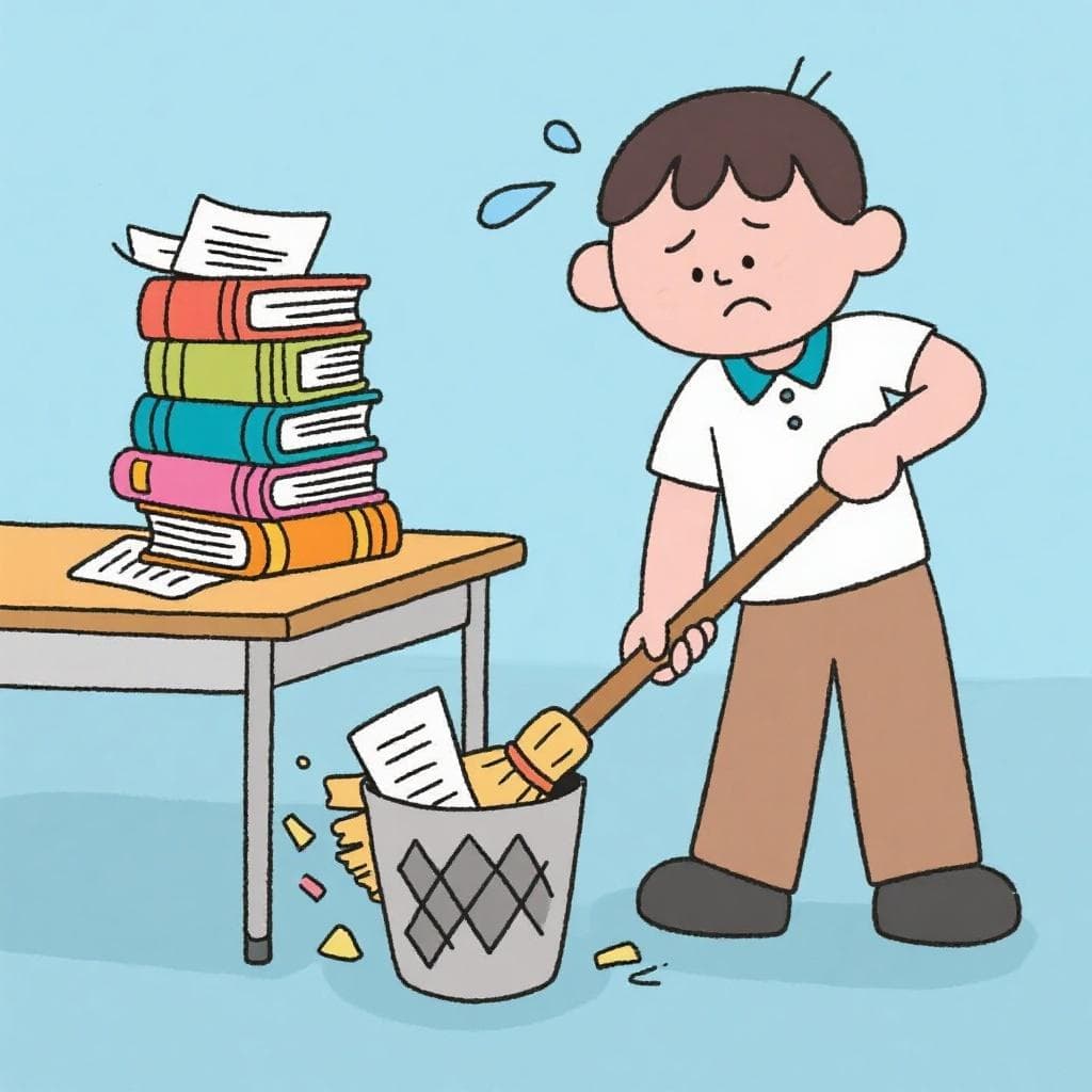 The figurative meaning of 'echar por la borda', showing a person giving up on a project they worked hard on.