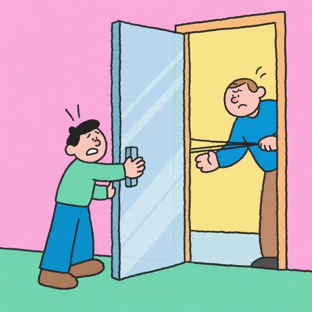 The figurative meaning of the idiom, showing someone doing something that lacks common sense.