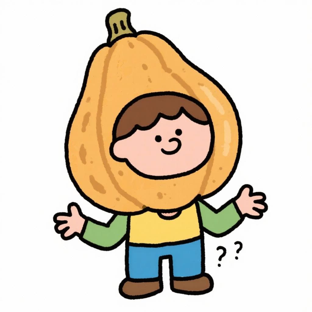 A person with their head replaced by a large, hollow gourd, representing the literal meaning of 'hacerse guaje'.