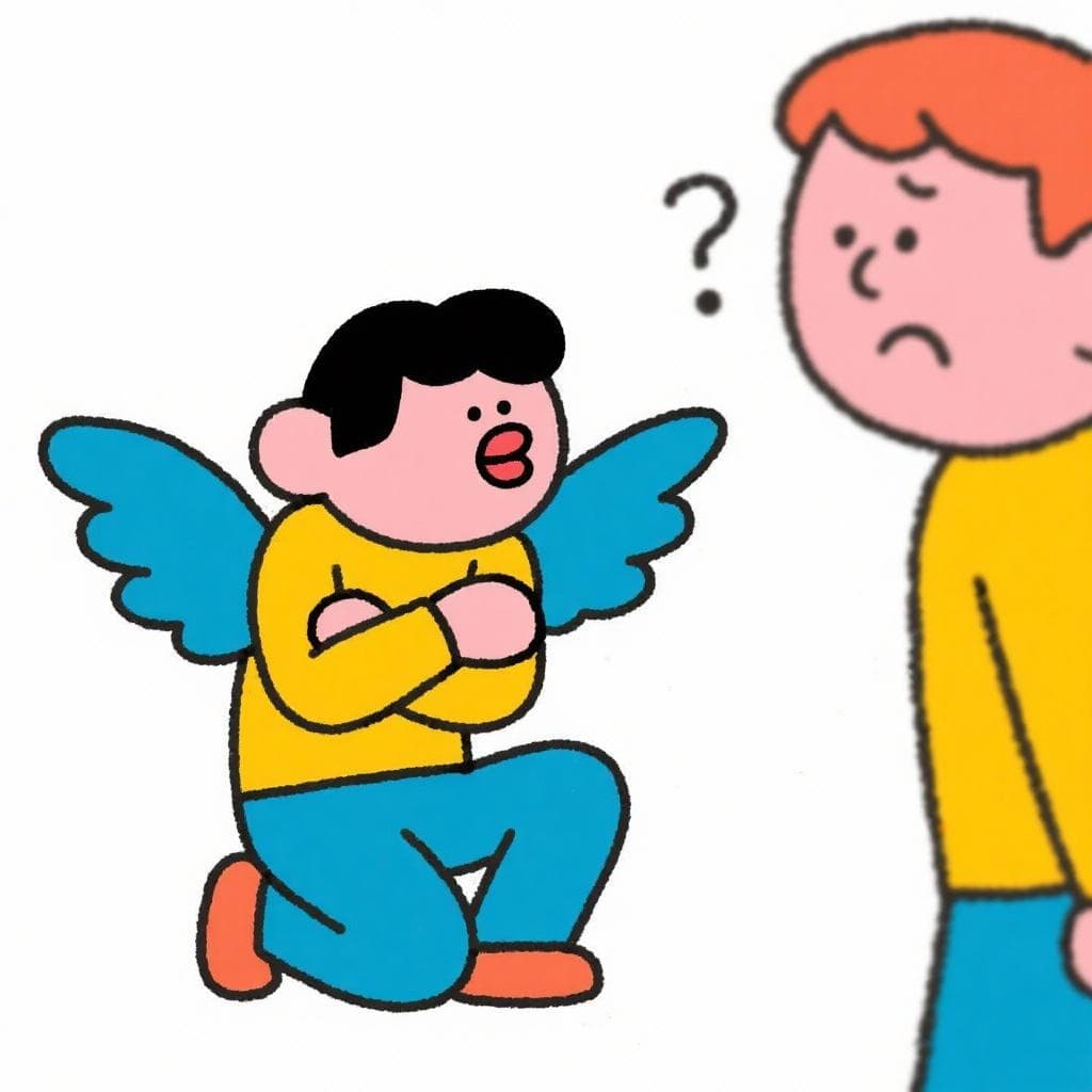 A person literally trying to transform into a duck to avoid a situation.