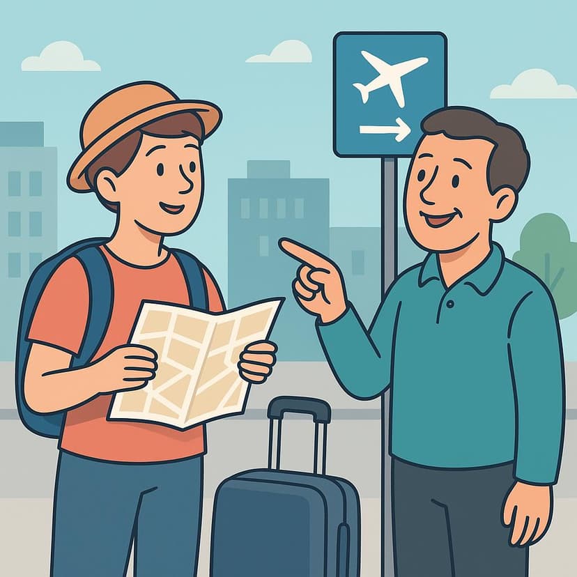 Illustration for Where is the airport?