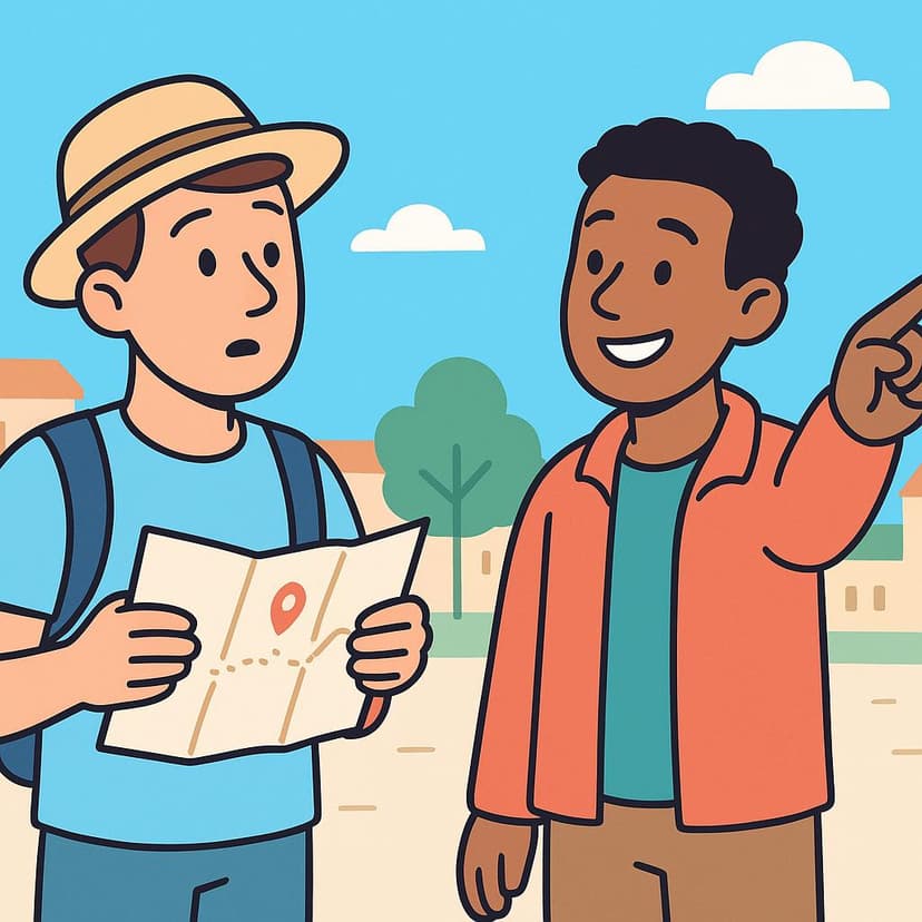 Illustration for Is it far from here?