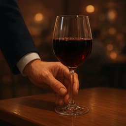 A glass of red wine